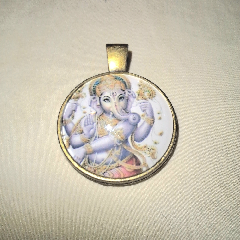 Divine Ganesh Gold-Tone Pendant for Necklace